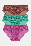 Rosaline Pure Cotton Full Coverage Slim Elastic Brief (Pack of 3)- Circles n Squares Print — thumbnail 5